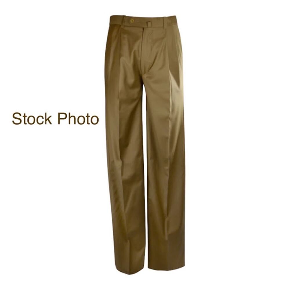 ANTAS Raw Hem Australian Merino Wool Pleat Front Trousers Men's Size 40